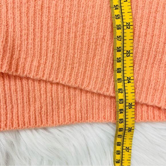 Anthropologie Naomi Peach Orange Merino Wool Blend Boatneck Sweater - Picture 8 of 8